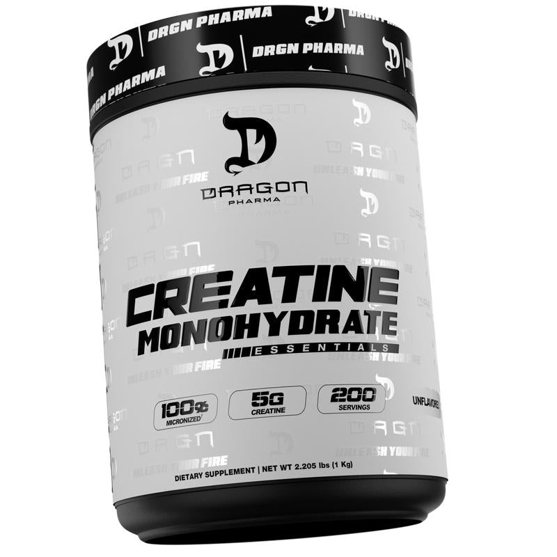 Dragon Pharma Creatine Monohydrate Essentials - Natural Supplement for Muscle Workout