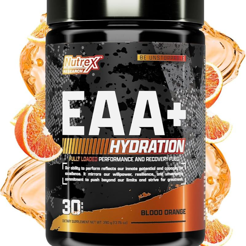 Nutrex Research EAA Hydration | Eaas + Bcaas Powder | Muscle Recovery, Strength, Muscle Building, Endurance | 8G Essential Amino Acids + Electrolytes | 30 Servings, Ideal Gym Diet Fitness Dietary Edible Supplement