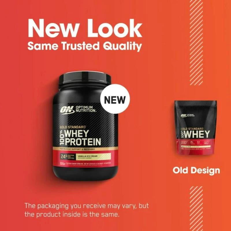 (Choose Your Flavor) Optimum Nutrition Gold Standard 100% Whey Protein Powder, Vanilla Ice Cream, 1.5 Lb Tub, 22 Servings