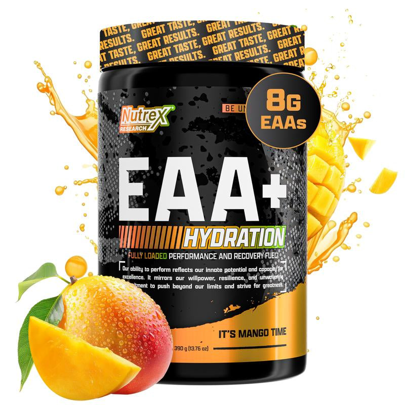 Nutrex Research EAA Hydration Post Workout Recovery Fruit Punch | Eaas + BCAA Powder | 8G Essential Amino Acids + Electrolytes | Muscle Recovery | 30 Servings Supplement Drink