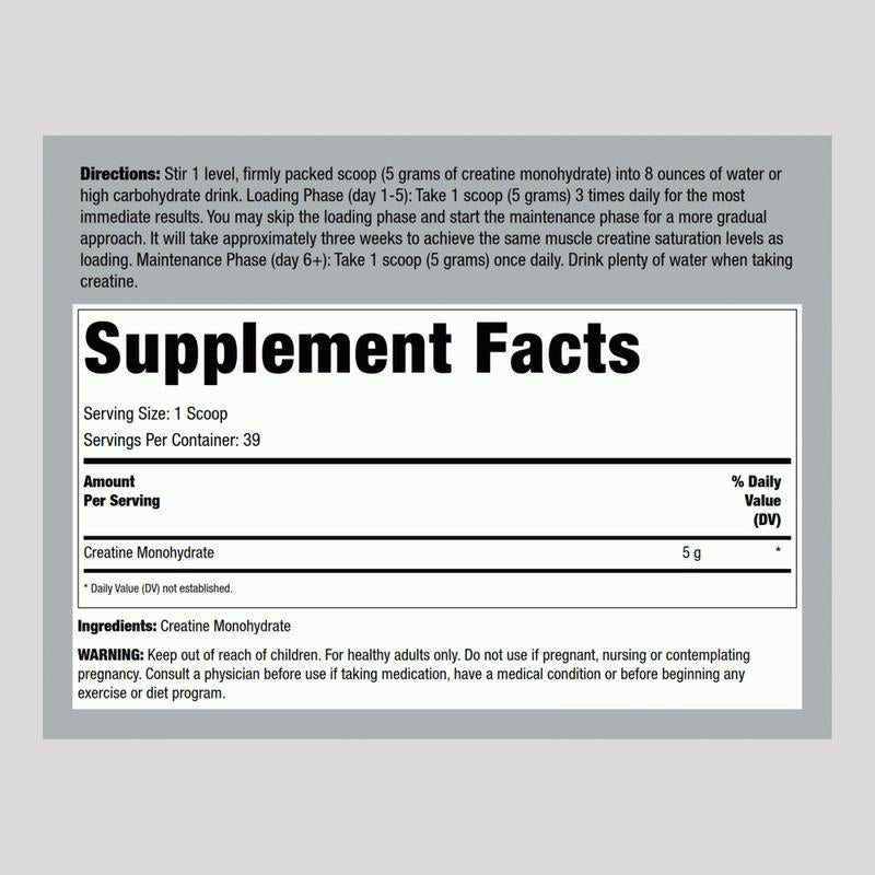 Fitness Labs German Creatine Powder | 7.05 Oz | 39 Servings | Creapure | Monohydrate Powder | Non-Gmo, Gluten Free Supplement