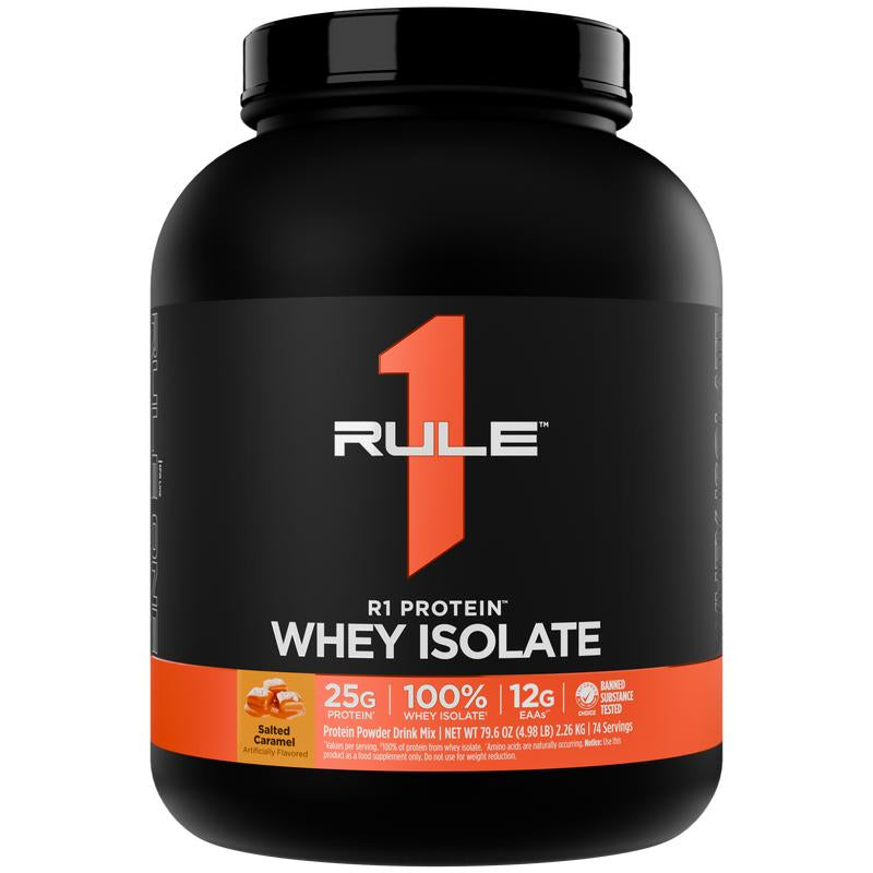 Rule 1 R1 Protein Whey Isolate – 25G Protein & 6G BCAA from Pure Isolated & Hydrolyzed Whey Sources for Muscle Recovery, Workout Support, & Fitness Nutrition, 5 Lb, Made in the USA