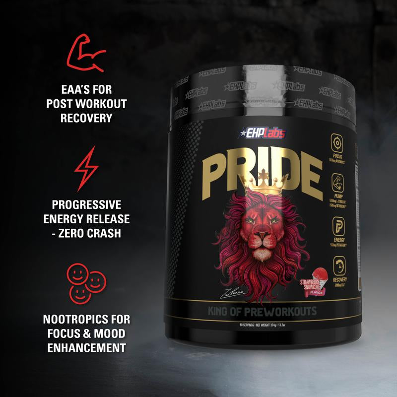 Ehplabs Pride Pre Workout Supplement - Strawberry Snowcone - Caffeine Endurance Healthcare Fitness Dietary Edible Optimum, Pre Workout | New Year New Me