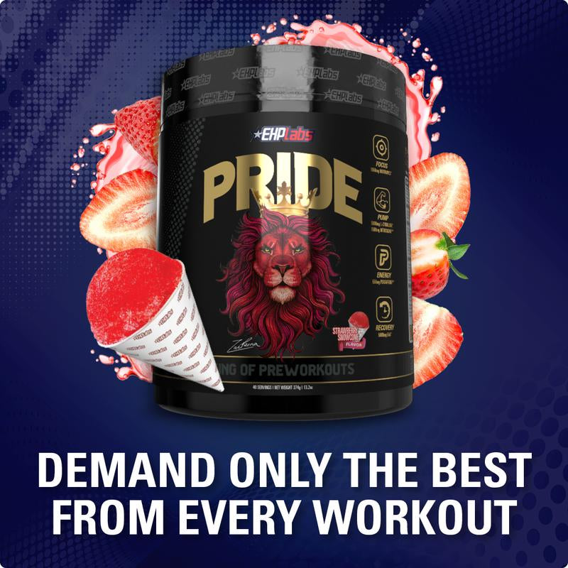 Ehplabs Pride Pre Workout Supplement - Strawberry Snowcone - Caffeine Endurance Healthcare Fitness Dietary Edible Optimum, Pre Workout | New Year New Me