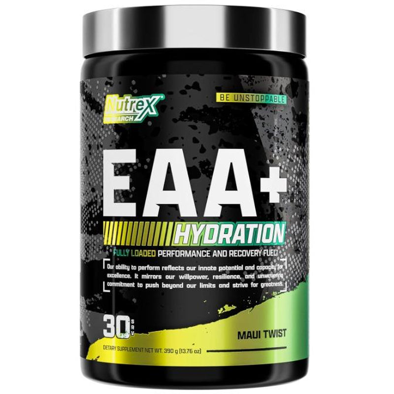 Nutrex Research EAA Hydration | Eaas + Bcaas Powder | Muscle Recovery, Strength, Muscle Building, Endurance | 8G Essential Amino Acids + Electrolytes | 30 Servings, Ideal Gym Diet Fitness Dietary Edible Supplement