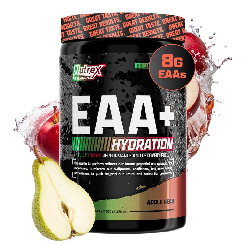 Nutrex Research EAA Hydration Post Workout Recovery Fruit Punch | Eaas + BCAA Powder | 8G Essential Amino Acids + Electrolytes | Muscle Recovery | 30 Servings Supplement Drink