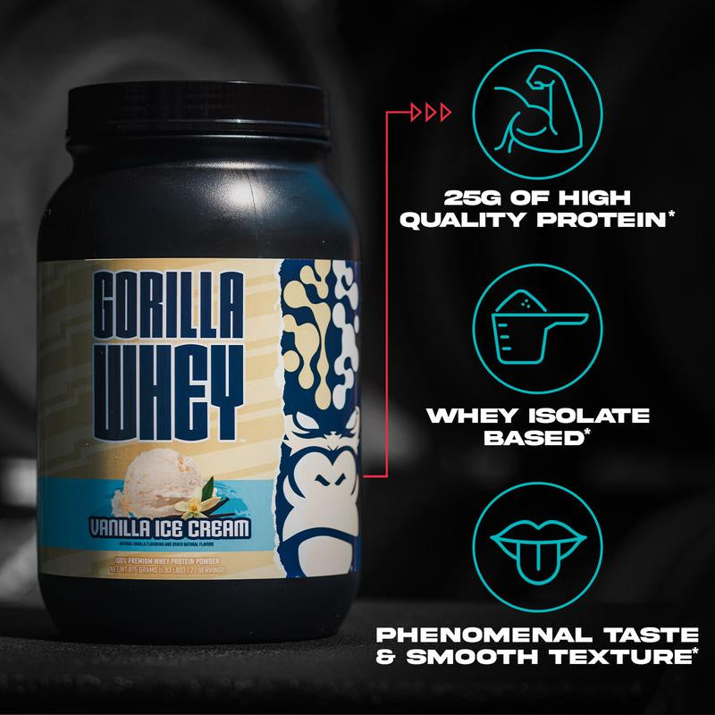 Gorilla Mode Premium Whey Protein - Whey Protein Isolate & Concentrate - Protein Powder for Post Workout Recovery & Meal Replacement (30 Servings)