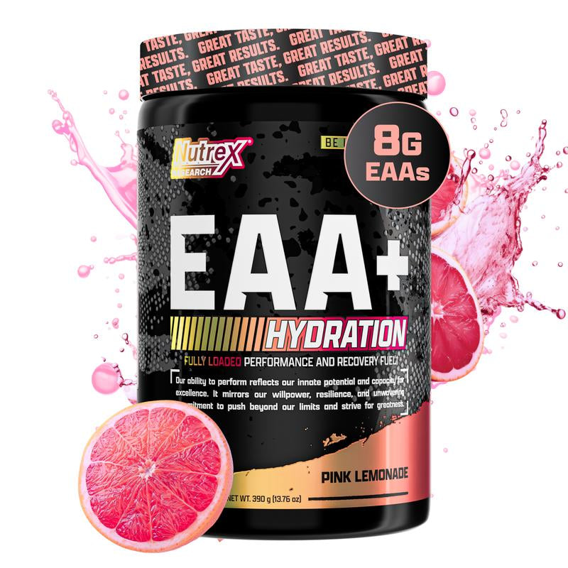 Nutrex Research EAA Hydration Post Workout Recovery Fruit Punch | Eaas + BCAA Powder | 8G Essential Amino Acids + Electrolytes | Muscle Recovery | 30 Servings Supplement Drink