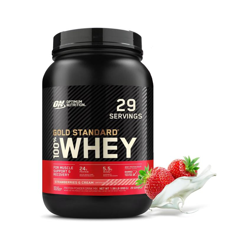 Optimum Nutrition Gold Standard 100% Whey Protein Powder, 2 Lbs Healthcare Fitness