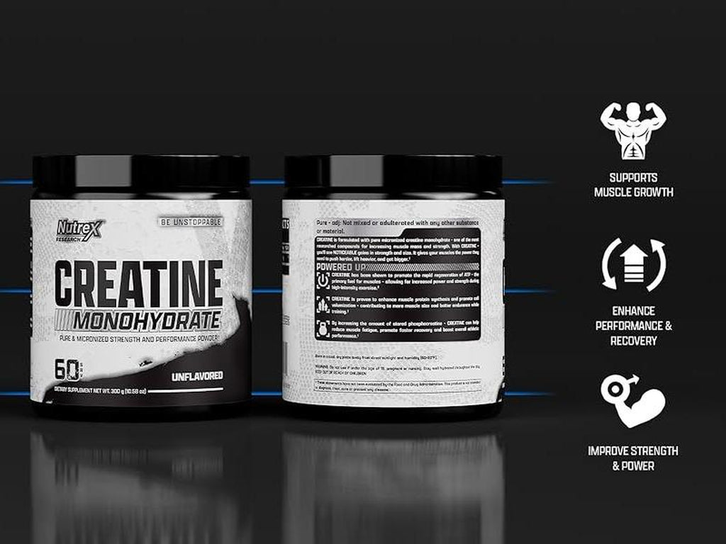 Nutrex Research Creatine Monohydrate Powder Unflavored | 5G Micronized Creatine Powder per Serving | 60 Servings Healthcare Supplement Dietary Fitness Edible Optimum