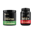 Creatine Powder 60 Srv + Whey 2Lb Optimum Nutrition Vanilla Ice Cream - Bundle