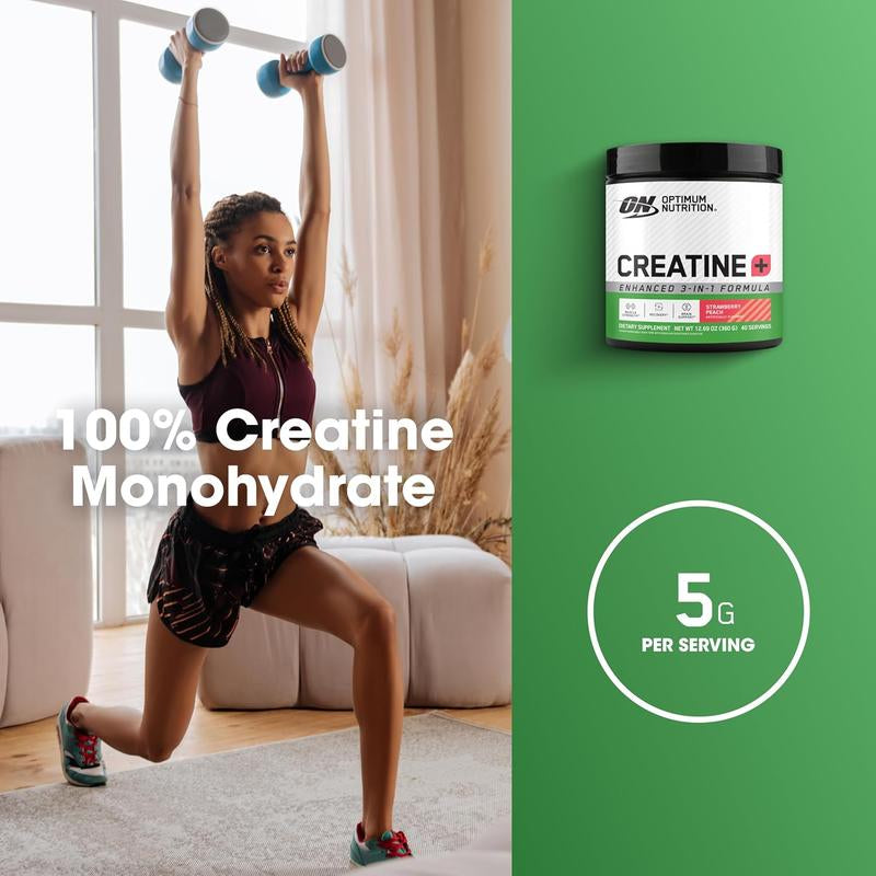 Optimum Nutrition CREATINE+ Bundle | STRAW PEACH & PASSION FRUIT, 0.79 Lbs