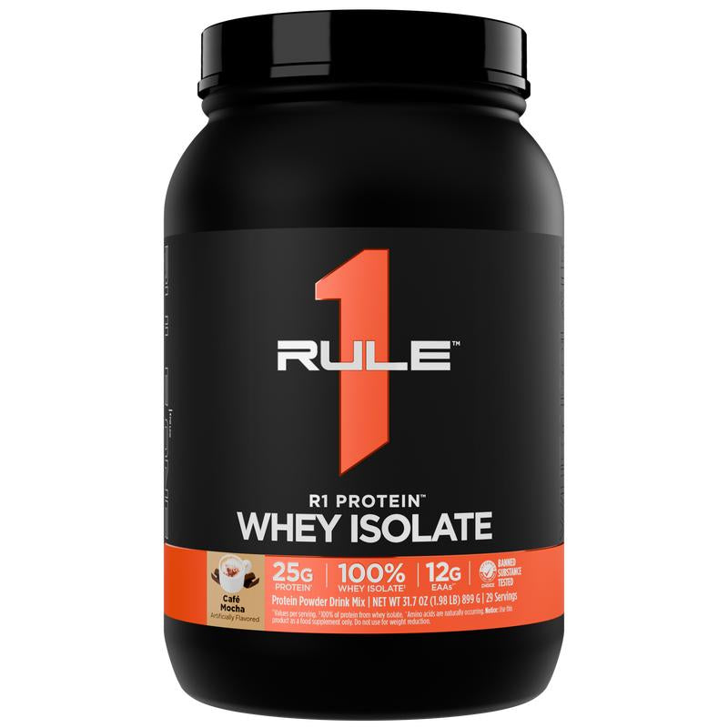 Rule 1 R1 Protein Whey Isolate – 25G Protein & 6G BCAA from Pure Isolated & Hydrolyzed Whey Sources for Muscle Recovery, Workout Support, & Fitness Nutrition, 2 Lb, Made in the USA
