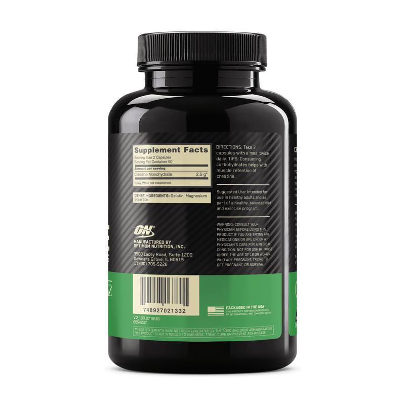 Optimum Nutrition Micronized Creatine Monohydrate Capsules, 2500Mg Healthcare Supplement