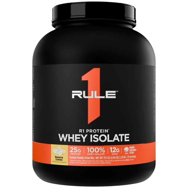 Rule 1 R1 Protein Whey Isolate – 25G Protein & 6G BCAA from Pure Isolated & Hydrolyzed Whey Sources for Muscle Recovery, Workout Support, & Fitness Nutrition, 5 Lb, Made in the USA