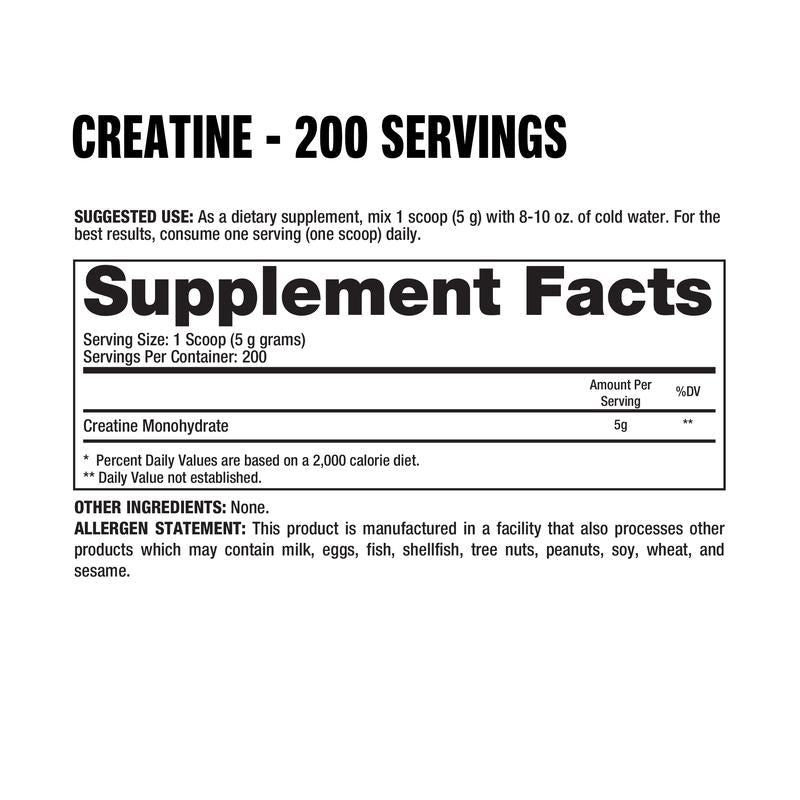 Dragon Pharma Creatine Monohydrate Essentials - Natural Supplement for Muscle Workout