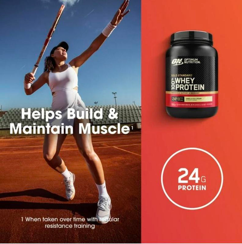 (Choose Your Flavor) Optimum Nutrition Gold Standard 100% Whey Protein Powder, Vanilla Ice Cream, 1.5 Lb Tub, 22 Servings