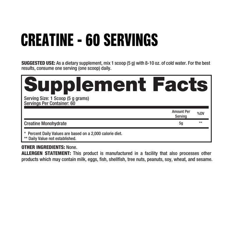 Dragon Pharma Creatine Monohydrate Essentials - Natural Supplement for Muscle Workout