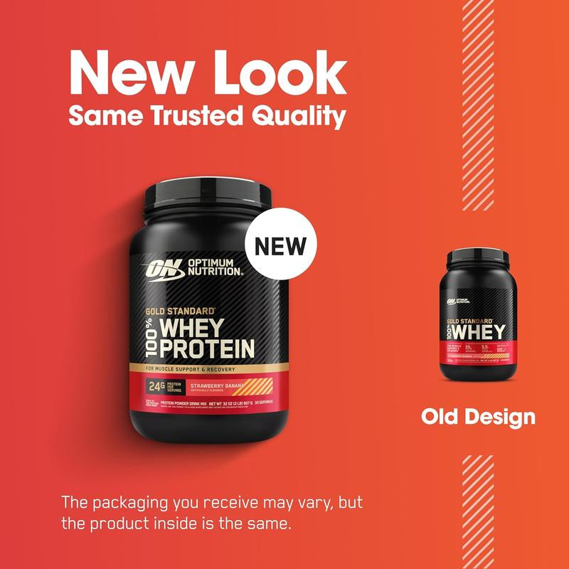Optimum Nutrition Gold Standard 100% Whey Protein | Strawberry Banana & Vanilla Ice Cream , 2 Lbs