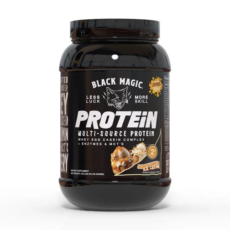 Black Magic Multi-Source Protein - Whey, Egg, Casein Complex with Enzymes & Mct'S Keto, Low Sugar Pre/Post Workout (25 Servings) Healthcare Milk