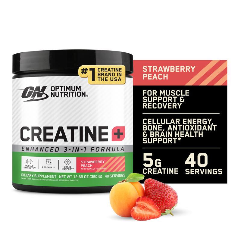 Optimum Nutrition CREATINE + STRAW PEACH Supplement Fitness Vitamin Dietary Healthcare Muscle Smooth