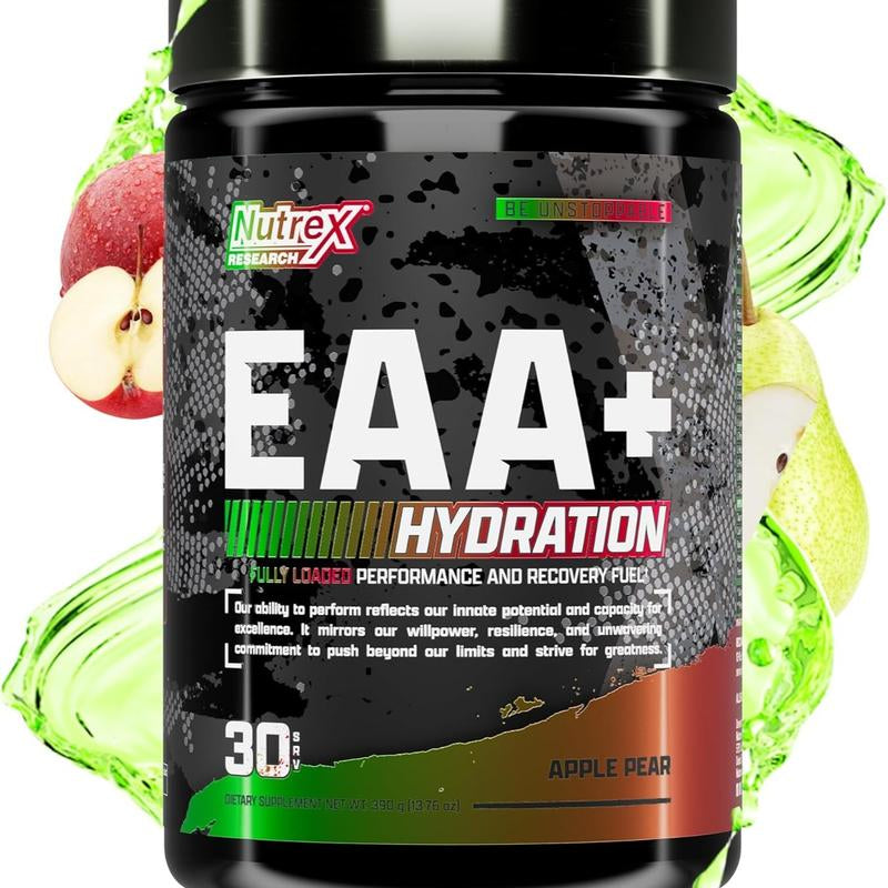 Nutrex Research EAA Hydration | Eaas + Bcaas Powder | Muscle Recovery, Strength, Muscle Building, Endurance | 8G Essential Amino Acids + Electrolytes | 30 Servings, Ideal Gym Diet Fitness Dietary Edible Supplement